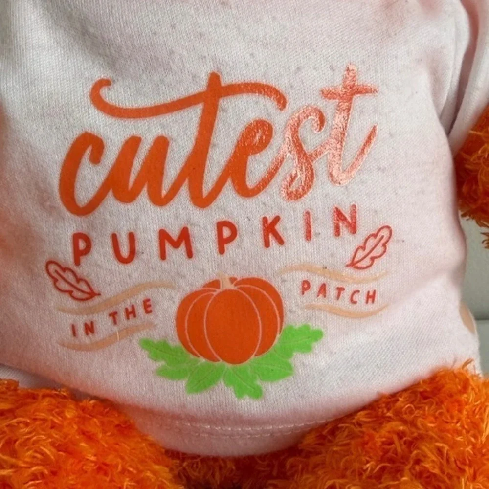 Build-A-Bear Workshop Pumpkin Glow Bear Halloween Plush Orange 16